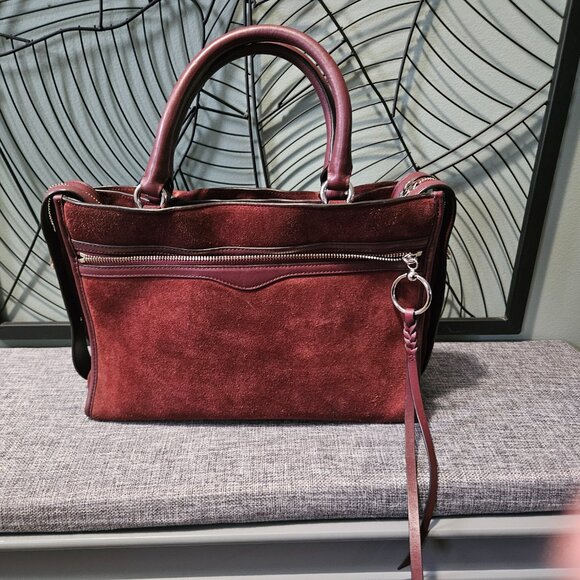 Rebecca Minkoff | Bedford Red Leather & Suede Satchel Shoulder Crossbody Bag - Picture 1 of 15